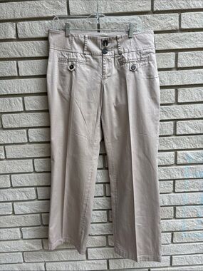 Point Zero Nicole Benisti Beige Ankle Length Straight Leg Pants Sz 11/12
